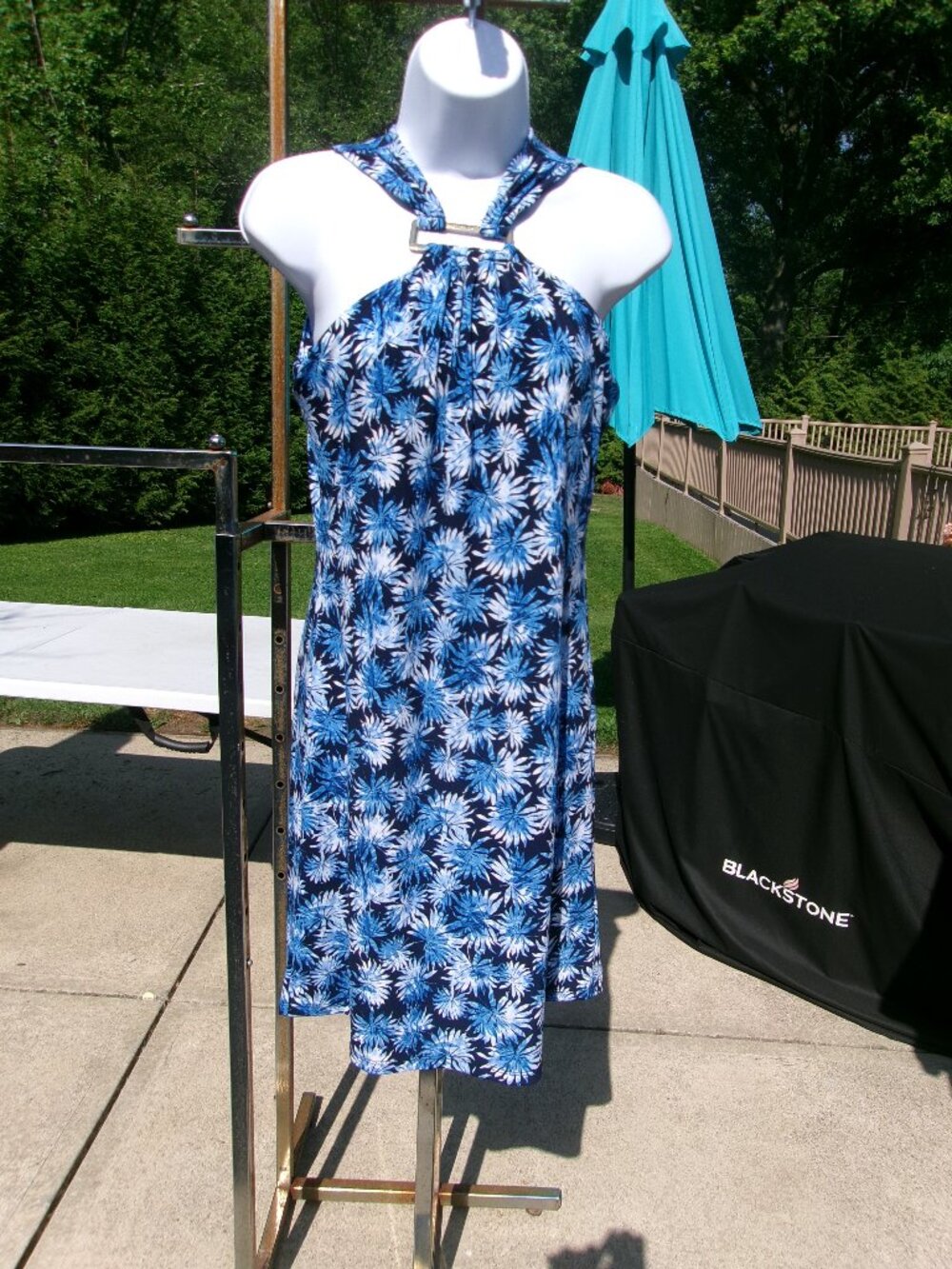 NWT MICHAEL KORS CUTE BLUE FLORAL DRESS S